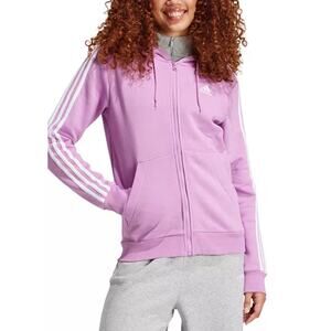 NWT Adidas Essentials 3-Stripe Full Zip Fleece Hoodie Medium